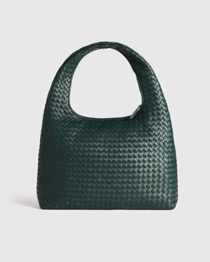 Quince Elodie Handwoven Shoulder Bag, Italian Leather - Green