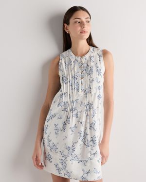 Quince 100% European Linen Sleeveless Swing Dress - Gray