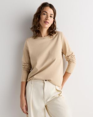 Quince Long Sleeve Swing Tee, Organic Cotton - Natural