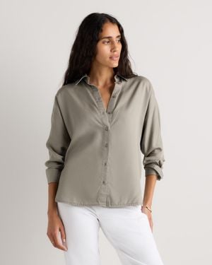 Quince Vintage Wash Tencel Dolman Long Sleeve Shirt - Gray