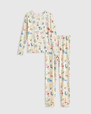 Quince Bamboo Long Sleeve And Pants Pajama Set - White