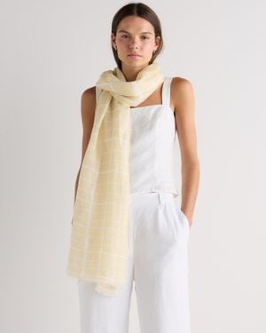Quince 100% European Linen Printed Scarf - Natural