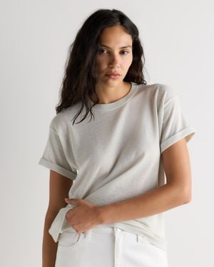 Quince Cashmere Silk Sparkle Relaxed Sweater Tee - Gray