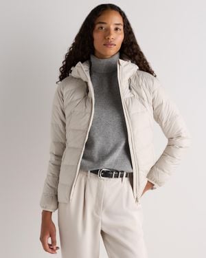 Quince Lightweight Down Packable Puffer Hooded Jacket, Recycled Polyester - Gray