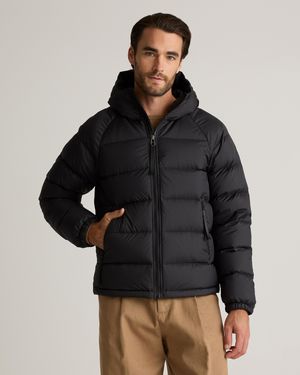 Quince Responsible Down Puffer Jacket With Hood, Recycled Polyester - Black