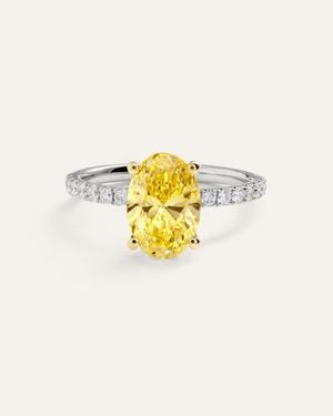Quince 14K Lab Grown Diamond Oval Pave Engagement Ring 2Ct - White