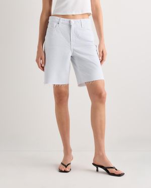 Quince Maya Rigid Bermuda Shorts, Organic Cotton - Blue