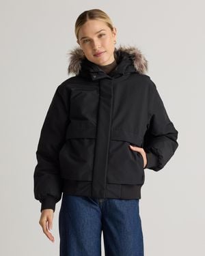 Quince Responsible Down Hooded Short Parka, Recycled Polyester - Black