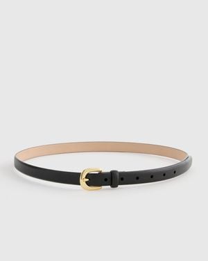 Quince Sofia European Leather Skinny Belt - White