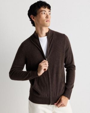 Quince Mongolian Cashmere Full Zip Sweater - Black