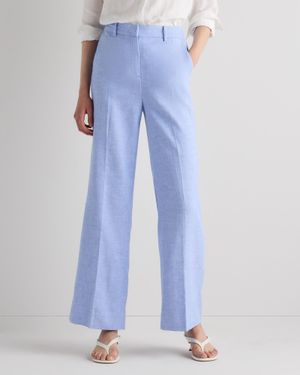 Quince European Stretch Linen Trouser - Blue