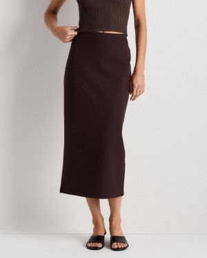 Quince Ultra-Stretch Ponte Maxi Pencil Skirt, Rayon - Brown
