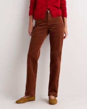 Quince Organic Stretch Corduroy Straight Leg Pants, Organic Cotton - Red