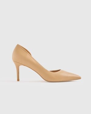 Quince Italian Leather 75Mm D'Orsay Pump - White