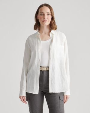Quince Gauze Long Sleeve Shirt, Organic Cotton - Gray