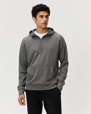 Quince Flowknit Performance Half-Zip Hoodie, Recycled Polyester - Gray