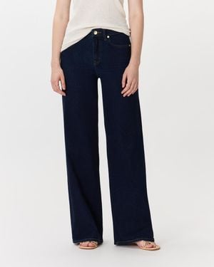 Quince Bella Stretch Wide Leg Jeans, Organic Cotton - Blue