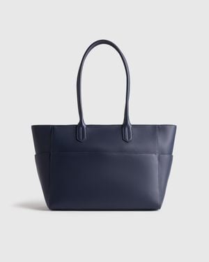 Quince Hudson Tote, Italian Leather - Blue