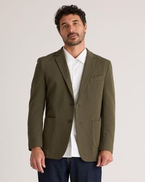 Quince Cotton Pique Knit Blazer, Organic Cotton - Green