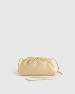 Quince Italian Leather Pouch Crossbody Clutch - Natural