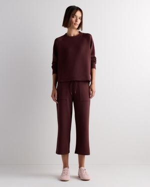 Quince Cloudcomfort High-Rise Cropped Sweatpants, Tencel - Red