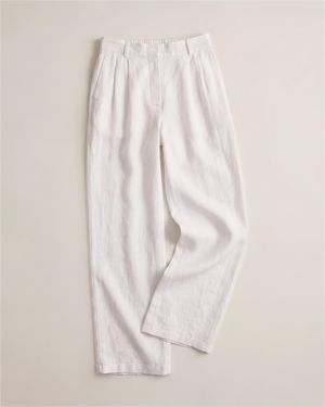 Quince 100% European Linen Pleated Trouser - Green