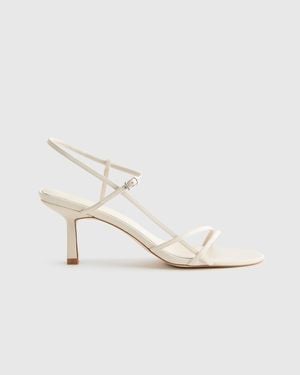 Quince Italian Leather 70Mm Strappy Heel - White