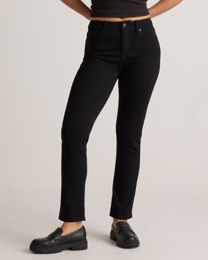 Quince Luna Stretch Slim Straight Jeans, Organic Cotton - Black
