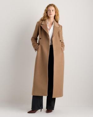 Quince Wool Cashmere Tailored Long Coat - Natural