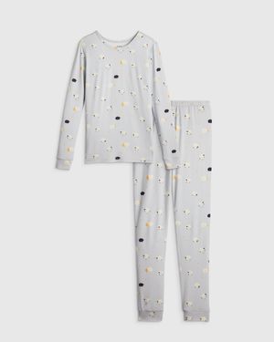 Quince Bamboo Long Sleeve And Pants Pajama Set - White