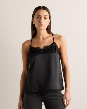 Quince Lace Cami, Silk - Black