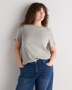 Quince Micro-Rib Crewneck Tee, Organic Cotton - Gray