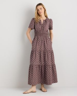 Quince Poplin Tiered Maxi Dress, Cotton - Brown