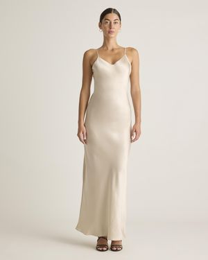 Quince Maxi Slip Dress, Mulberry Silk - Natural