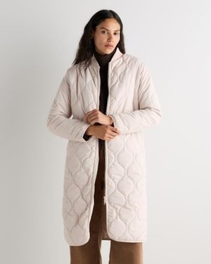 Quince Featherless Quilted Puffer Long Coat, Recycled Polyester - Natural