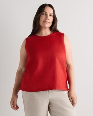 Quince 100% European Linen Tank Top - Red