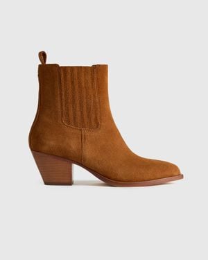Quince Italian Leather Western Chelsea Ankle Boot - Brown