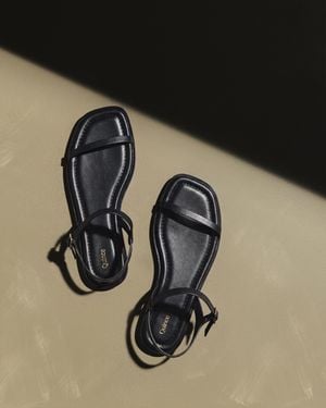 Quince Italian Leather Ankle Strap Flat Sandal - White