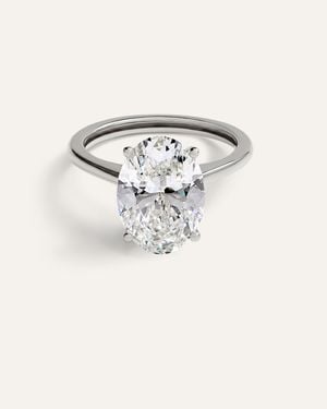 Quince Lab Grown Diamond Oval Trellis Cathedral Engagement Ring 4Ct - White