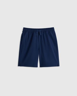 Quince Performance Pull On Short, Recycled Polyester Spandex - Blue