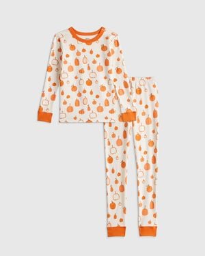 Quince Long Sleeve And Pants Pajama Set, Organic Cotton - White