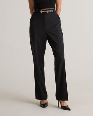 Quince Italian Wool Straight Leg Pants - Black