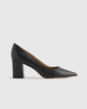 Quince Italian Leather 65Mm Block Heel Pump - Black