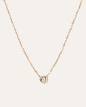 Quince 14K Diamond Bezel Necklace - Metallic