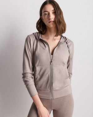 Quince Flowknit Full-Zip Hoodie, Recycled Polyester - Brown