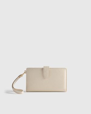 Quince Italian Leather Phone Bi-Fold Wristlet - Natural