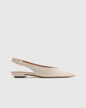 Quince Italian Leather Slingback Flat - White