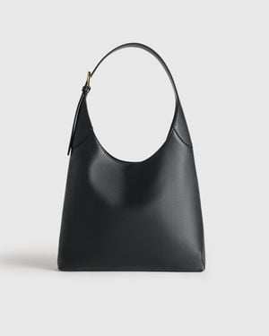 Quince Demi Large Shoulder Bag, Leather - Black