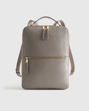 Quince Italian Leather Laptop Backpack - Gray