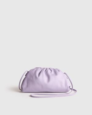 Quince Italian Leather Pouch Crossbody Clutch - Purple